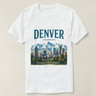 Denver Alpin Stadsutsikt T Shirt