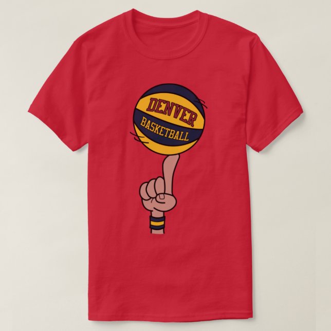 Denver Basketball Finger Spin T Shirt (Design framsida)