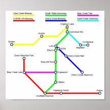 Denver Bike Karta Poster