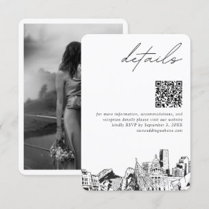 Denver Bröllop Modern Information QR-kod Tilläggskort