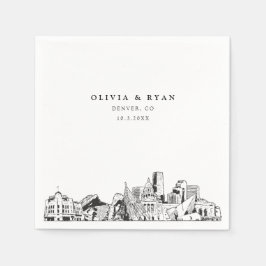Denver Bröllop Papper Cocktail Napkin Pappersservett