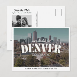 Denver Bröllop Spara datum Retro Destination Vykort