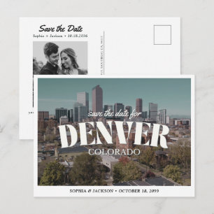 Denver Bröllop Spara datum Retro Destination Vykort