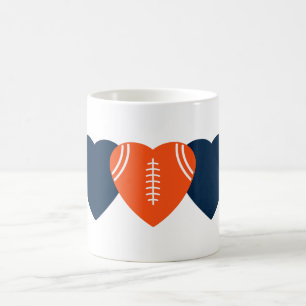 Denver Broncos Football Heart Design Kaffemugg