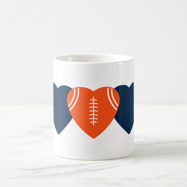 Denver Broncos Football Heart Design Kaffemugg (Center)