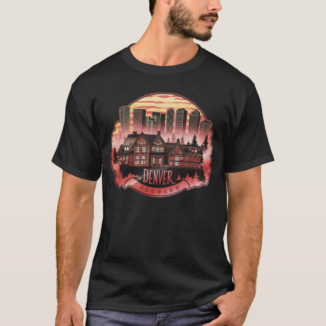Denver City Colorado USA T Shirt (Framsida)