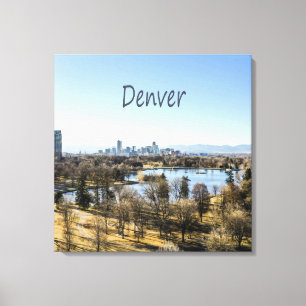 Denver City och Mountains Colorado Canvastryck