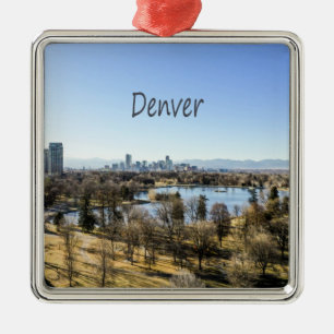 Denver City och Mountains Colorado Julgransprydnad Metall