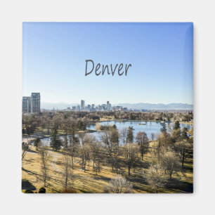 Denver City och Mountains Colorado Magnet