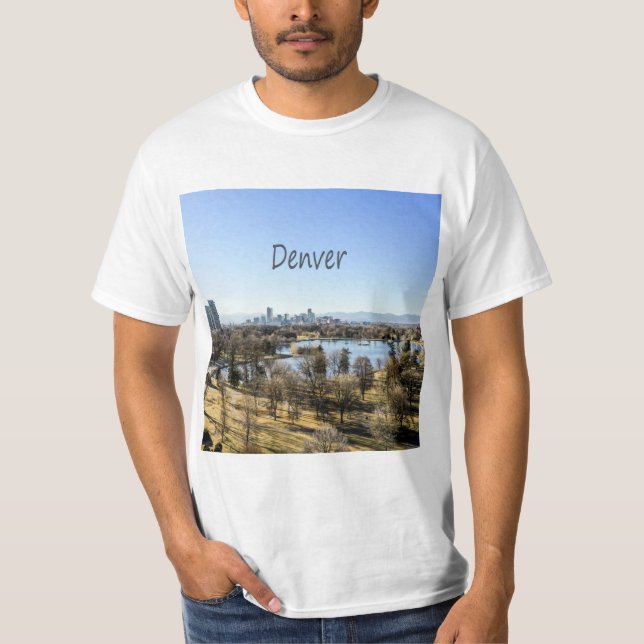 Denver City och Mountains Colorado T Shirt (Framsida)