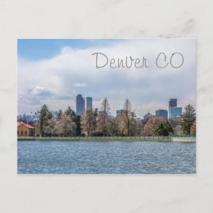 denver city skyline in colorado vykort