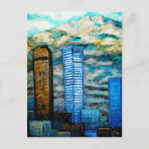 Denver Cityscape, målning med vykort