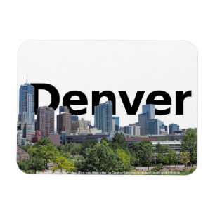 Denver CO horisont med Denver i himmlen Magnet