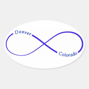 Denver CO infinity Sticker Ovalt Klistermärke