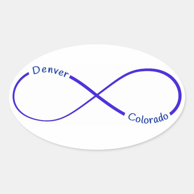 Denver CO infinity Sticker Ovalt Klistermärke (Framsida)