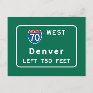 Denver, CO Road Sign Vykort