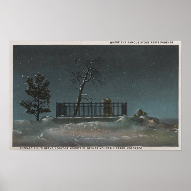 Denver, CO - View of Buffalo Bill's Grave Poster (Framsidan)