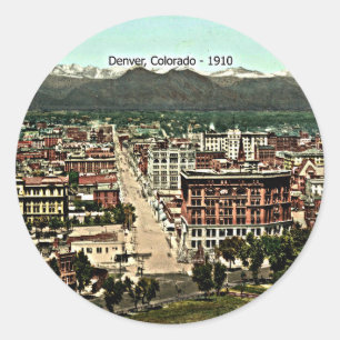 Denver, Colorado - 1910, scenfotografi Runt Klistermärke