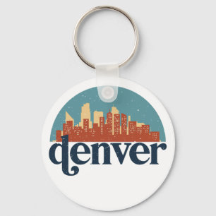 Denver Colorado City Skyline Vintage Cityscape Nyckelring