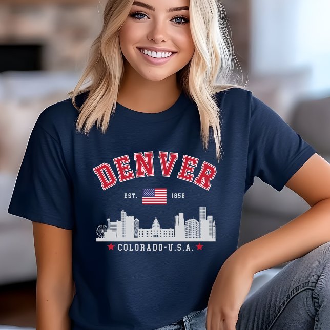 Denver Colorado Cityscape Design T Shirt (Skapare uppladdad)