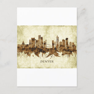 Denver Colorado Cityscape Helg Vykort