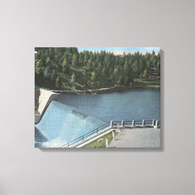 Denver, Colorado - Dam vid Evergreen Sjö View Canvastryck (Framsida)