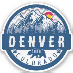 Denver Colorado Flagga Camping Hiking Souvenirs 80 Klistermärken