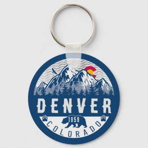 Denver Colorado Flagga Camping Hiking Souvenirs 80 Nyckelring