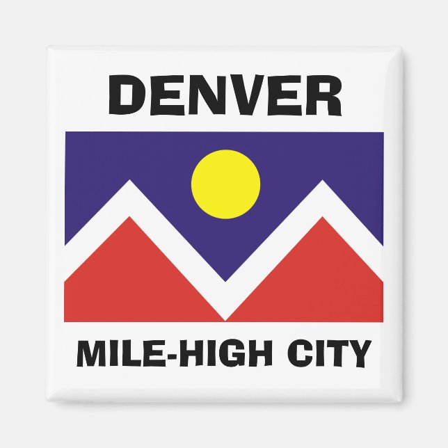 Denver, Colorado Flagga Magnet (Framsidan)