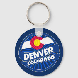 Denver Colorado flagga sprängningsnyckelkedja Nyckelring
