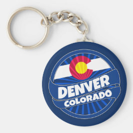 Denver Colorado flagga sprängningsnyckelkedja Nyckelring