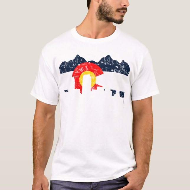 Denver Colorado flagga T-shirt (Framsida)