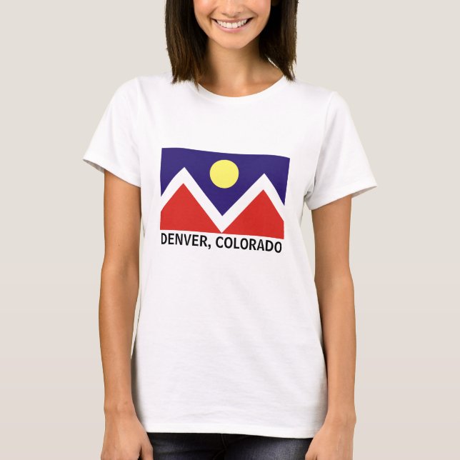 Denver, Colorado Flagga Tee (Framsida)