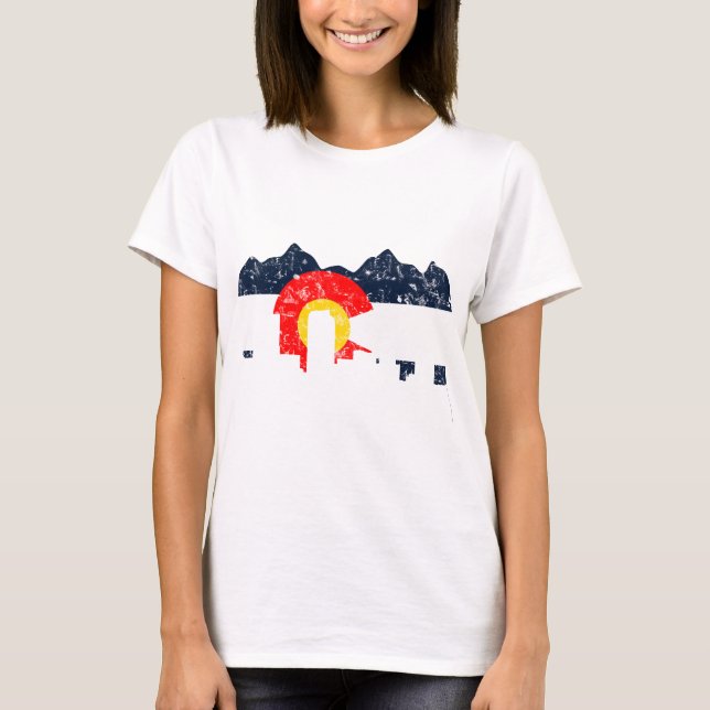 Denver Colorado flagga Tee Shirt (Framsida)