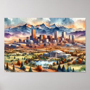 Denver Colorado Förenta staterna Travel Ställe, va Poster