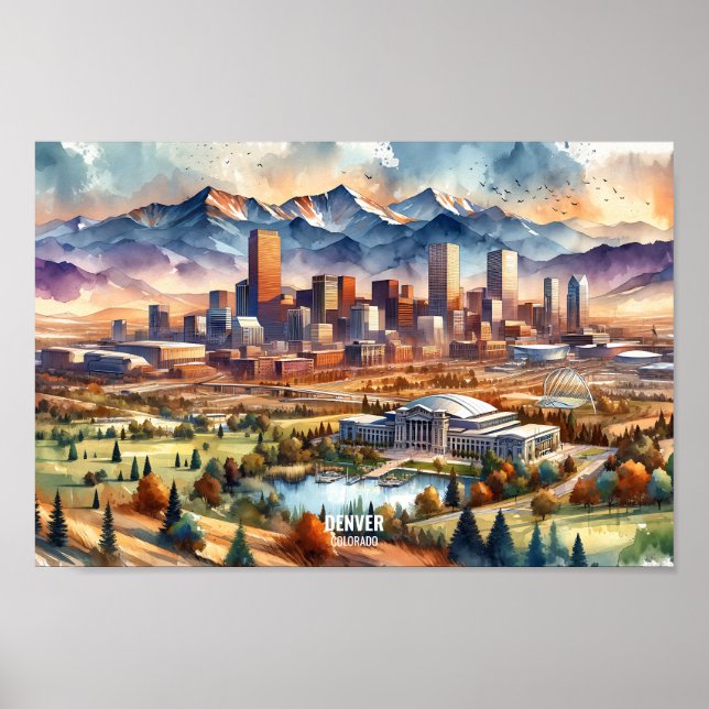Denver Colorado Förenta staterna Travel Ställe, va Poster (Framsidan)