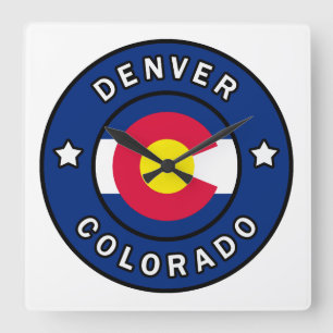 Denver Colorado Fyrkantig Klocka