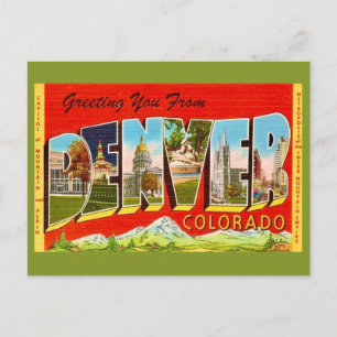 Denver Colorado Gammal Postkort Vykort