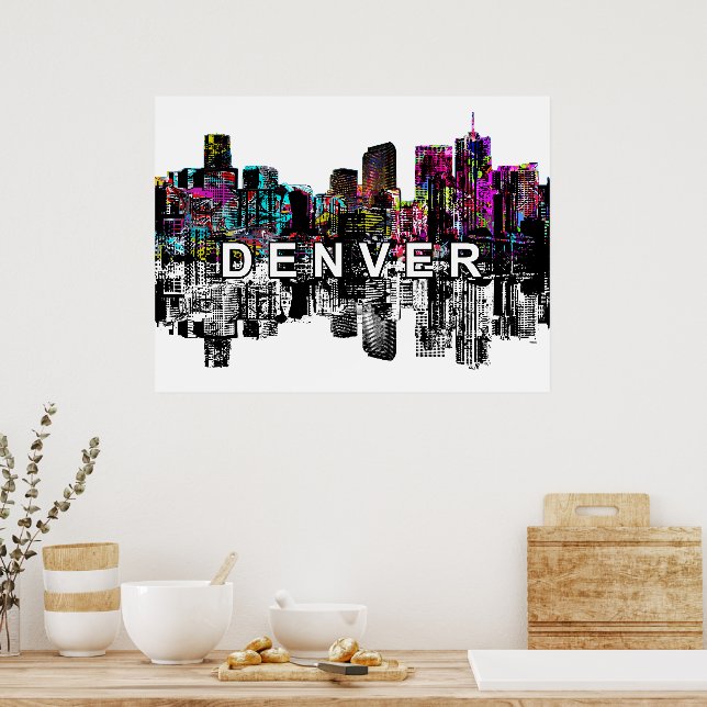 Denver, Colorado i graffiti Poster (Kök)