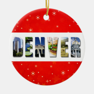 Denver Colorado jul Travel Photo Julgransprydnad Keramik