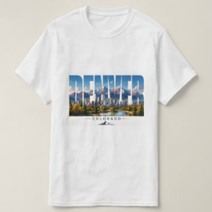 Denver Colorado Klippiga Bergens Siluett Resa T Shirt