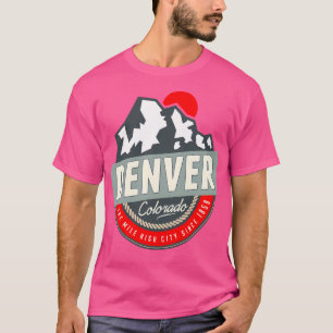 Denver Colorado Mile High City Mountains Sol Logot T Shirt