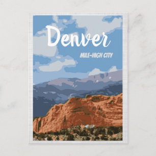 Denver Colorado Mile-High City Postcard Vykort