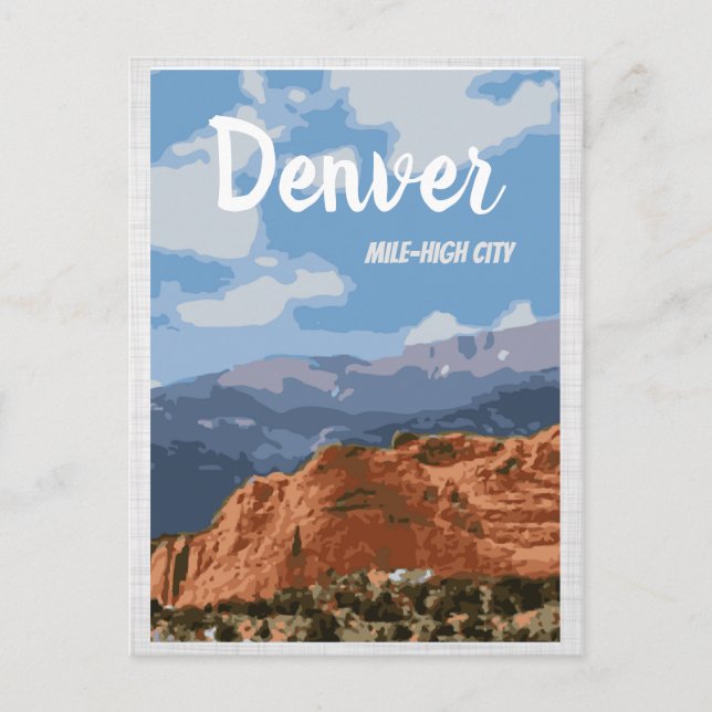 Denver Colorado Mile-High City Postcard Vykort (Framsida)