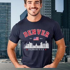 Denver Colorado Modern Skyline City T Shirt