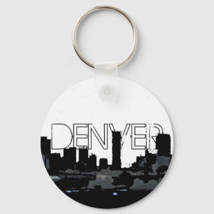 Denver Colorado mörk horisontkeychain Nyckelring