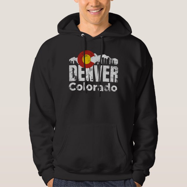 Denver Colorado Mountains Hoodie (Framsida)