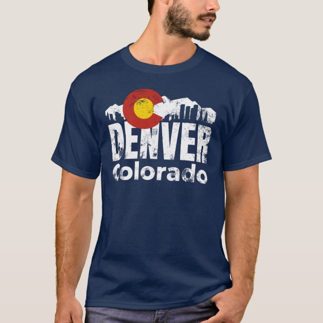 Denver Colorado Mountains T-Shirt (Framsida)
