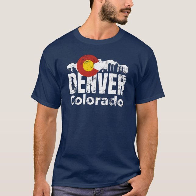 Denver Colorado Mountains T-Shirt (Framsida)