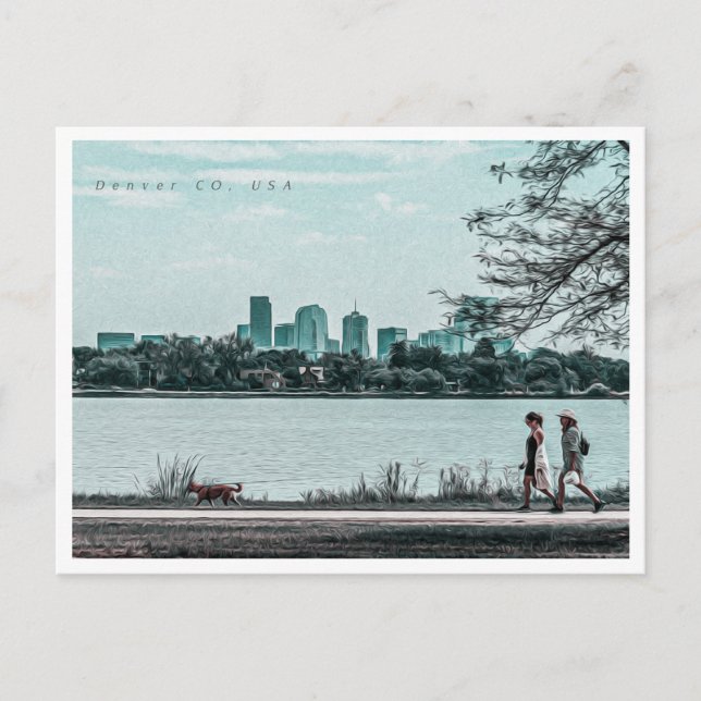DENVER COLORADO OLJEMÅLNING VYKORT (Framsida)